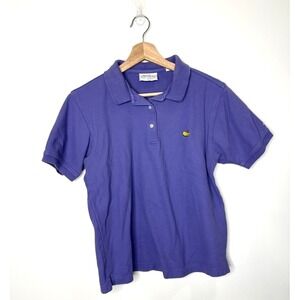 Vintage Masters Collection Polo Shirt Womens Large Golf Pique Purple Augusta Lโ